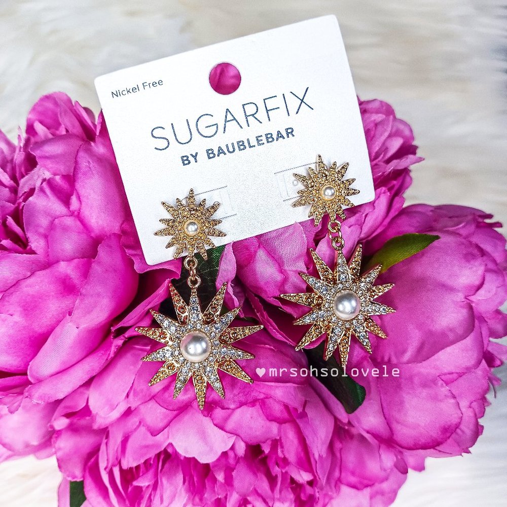 SUGARFIX BY BAUBLEBAR Christmas Starburst Pearl Rhinestone Earrings